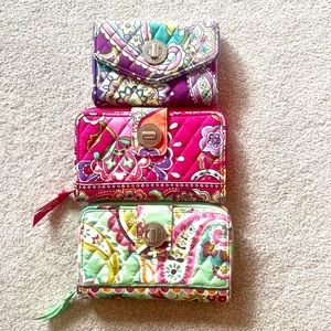 Lots Of 3 Vera Bradley Floral Turn lock Wallets